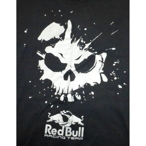 Rare Red Bull Racing Team Skull Black Graphic T-Shirt 2XL Short Sleeve - Picture 2 of 7